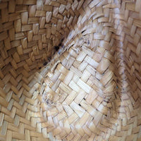 Wide Straw Western Hat, plastic edge *gc, burn? marks, stains, loose & broken ends
