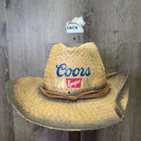 "Coors" Paper Straw Western Party Hat *gc, bent, rubs
