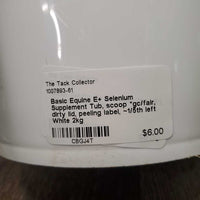 E+ Selenium Supplement Tub, scoop *gc/fair, dirty lid, peeling label, ~1/5th left

