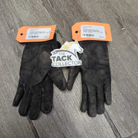 Cloth Riding Gloves *gc/fair, v.dirty, faded, hair, frays, snags
