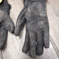 Cloth Riding Gloves *gc/fair, v.dirty, faded, hair, frays, snags
