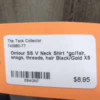 SS V Neck Shirt *gc/fair, snags, threads, hair
