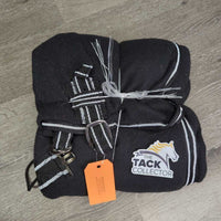 Full Neck Fleece Cooler, "Amberlea Meadows Champion", tail *gc, pilly, hair, unstitched, mnr weak velcro, dirt
