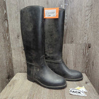 JUNIORS Lined Tall Rubber Riding Boots *gc/fair, dirty, scratches, older, v.rubbed & pilliy lining
