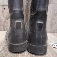 JUNIORS Lined Tall Rubber Riding Boots *gc/fair, dirty, scratches, older, v.rubbed & pilliy lining

