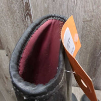 JUNIORS Lined Tall Rubber Riding Boots *gc/fair, dirty, scratches, older, v.rubbed & pilliy lining
