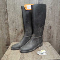JUNIORS Tall Soft Rubber Riding Boots *fair, dirty, trimmed/shortened top
