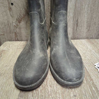JUNIORS Tall Soft Rubber Riding Boots *fair, dirty, trimmed/shortened top
