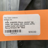 JUNIORS Show Jacket *gc, older, pit stains, dirt, loose cuffs, pulled outer pit seams
