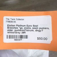Euro Seat Breeches *gc, stains, seam puckers, older, puckered?shrunk, dingy?
