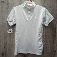 SS Show Shirt, 1/4 Snap Up, attached snap collar, Mesh Sides *vgc/xc
