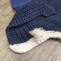 Crochet Fly Veil Ear Bonnet, 2x bling, Thick piping *gc, clean, snags, rubs, pills, frays, mnr dingy, v.curled, older?
