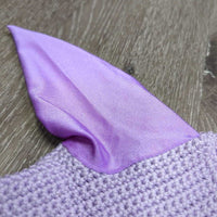 Crochet Fly Veil Ear Bonnet, 2x bling, piping *vgc, shrunk, puckered, v.curled edges, clean
