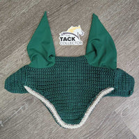 Crochet Fly Veil Ear Bonnet, 2x bling, piping *vgc, clean, v.curled edges
