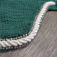 Crochet Fly Veil Ear Bonnet, 2x bling, piping *vgc, clean, v.curled edges

