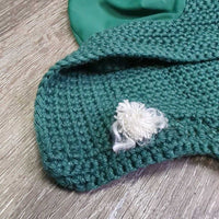 Crochet Fly Veil Ear Bonnet, 2x bling, piping *vgc, clean, v.curled edges
