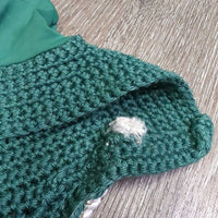 Crochet Fly Veil Ear Bonnet, 2x bling, piping *vgc, clean, v.curled edges
