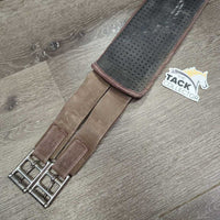 Nylon Web & Neoprene Girth, velcro Liner, 2x els, D Ring *fair, v.dirty, hairy, v,smelly, residue, older
