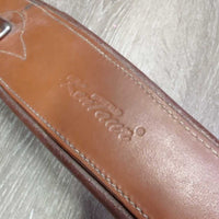 Padded Leather Girth, 2x els, 3x D Ring *fair, cracked, dirt, WEAK Stitching, rubs, bubbled, scrapes, scratches, frayed els
