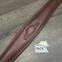 Padded Leather Girth, 2x els, 3x D Ring *fair, cracked, dirt, WEAK Stitching, rubs, bubbled, scrapes, scratches, frayed els
