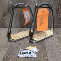 Thick Hvy Peacock Safety Stirrup Irons, grips, elastics, keeper *vgc, clean, stains, rubs, scratches
