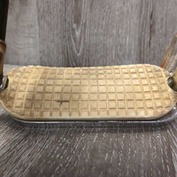 Thick Hvy Peacock Safety Stirrup Irons, grips, elastics, keeper *gc, clean, stains, v.discolored, rubs, scratches
