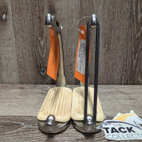 Thick Hvy Peacock Safety Stirrup Irons, grips, 1 elastic, keeper *gc, clean, stains, cracking elastics, discolored, rubs, scratchesmissing 1 els
