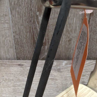 Thick Hvy Peacock Safety Stirrup Irons, grips, 1 elastic, keeper *gc, clean, stains, cracking elastics, discolored, rubs, scratchesmissing 1 els
