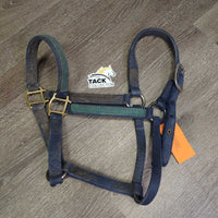 Thick Nylon Halter *fair, dirt, stains, frays, faded, rubs, older, torn holes, unstitched end
