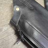Leather Half Chaps, Back Zippers, bag *xc, clean, mnr dirt, rubs & stains
