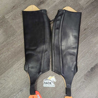 Leather Half Chaps, Back Zippers, bag *xc, clean, mnr dirt, rubs & stains
