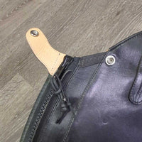 Leather Half Chaps, Back Zippers, bag *xc, clean, mnr dirt, rubs & stains
