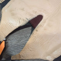 Leather Half Chaps, Back Zippers, bag *xc, clean, mnr dirt, rubs & stains
