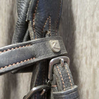 Wide/Padded Monocrown Bridle, Clinker Browband, Clinker *gc, scrapes, scratches, rubs, unglued back, tight keeper, threads, NO Flash
