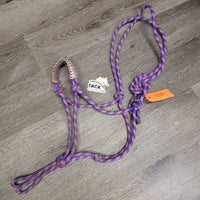 Stiff Thick Nylon Rope Halter, wrapped noseband *gc, rubs, dirty, threads, stains
