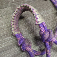 Stiff Thick Nylon Rope Halter, wrapped noseband *gc, rubs, dirty, threads, stains
