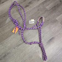 Stiff Thick Nylon Rope Halter, wrapped noseband *gc, rubs, dirty, threads, stains

