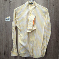 LS Show Shirt, 2x Velcro Collars *gc, seam puckers, rubs, crinkled collar, mnr undone seam stitching, older
