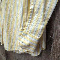 LS Show Shirt, 2x Velcro Collars *gc, seam puckers, rubs, crinkled collar, mnr undone seam stitching, older
