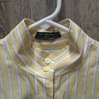 LS Show Shirt, 2x Velcro Collars *gc, seam puckers, rubs, crinkled collar, mnr undone seam stitching, older
