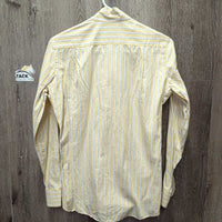 LS Show Shirt, 2x Velcro Collars *gc, seam puckers, rubs, crinkled collar, mnr undone seam stitching, older
