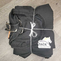 Cotton Stable Sheet, 2 legs, "Westbury Stables", 2 removable chests *gc, clean, pilly, mnr hair, snags, threads, puckers, threads
