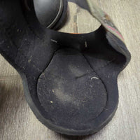 Pr Hind Boots, velcro *gc, dirt, hair, rubs, faded, residue
