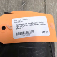 Pr Hind Boots, velcro *gc, dirt, hair, rubs, faded, residue
