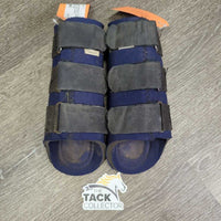 Closed Neoprene Front Boots, velcro *gc, dirty, faded, residue, rubs, hair, stains

