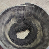 Ribbed Rubber Bell Boots, fleece tops, velcro *gc, dirty, clumpy, stains, rubs, scrapes

