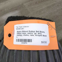 Ribbed Rubber Bell Boots, fleece tops, velcro *gc, dirty, clumpy, stains, rubs, scrapes
