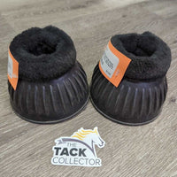 Ribbed Rubber Bell Boots, fleece tops, velcro *vgc/xc, clean, mnr dusty, rubs & stains
