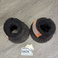 Ribbed Rubber Bell Boots, fleece tops, velcro *vgc/xc, clean, mnr dusty, rubs & stains
