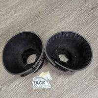 Ribbed Rubber Bell Boots, fleece tops, velcro *vgc/xc, clean, mnr dusty, rubs & stains
